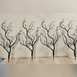 4pcs Artificial Antler Tree Branches Black Decorative Plant Twigs